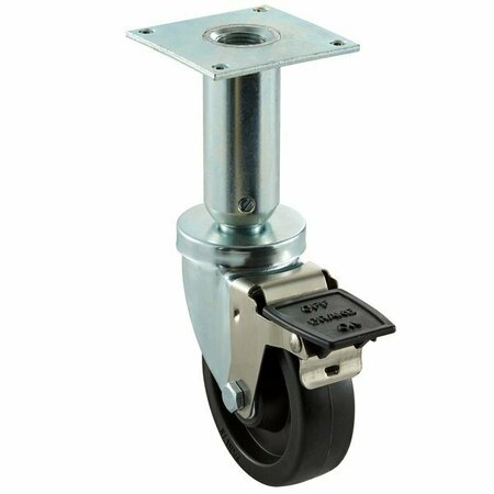 PITCO Equivalent 4in Swivel Adjustable Height Plate Caster with Brake for Fryers 190436PITSB